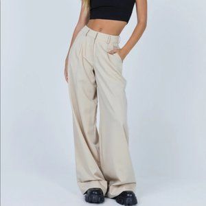 Princess Polly Cream Striped Pants